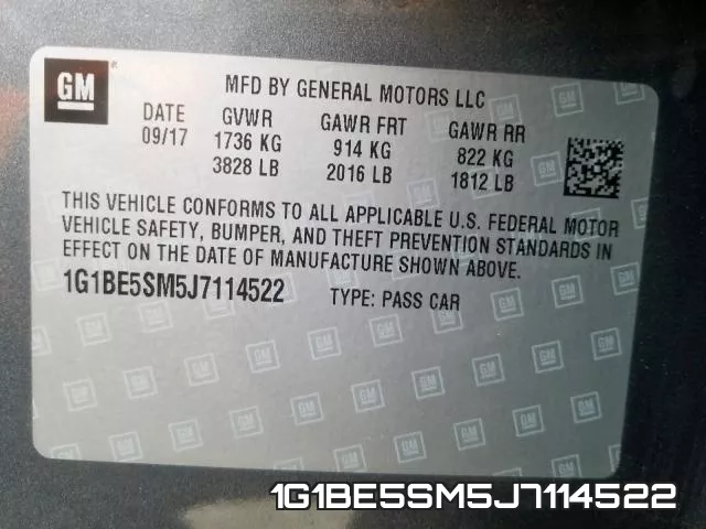 1G1BE5SM5J7114522 фото 2