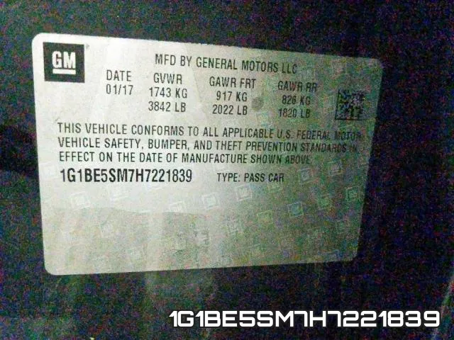 1G1BE5SM7H7221839 фото 2