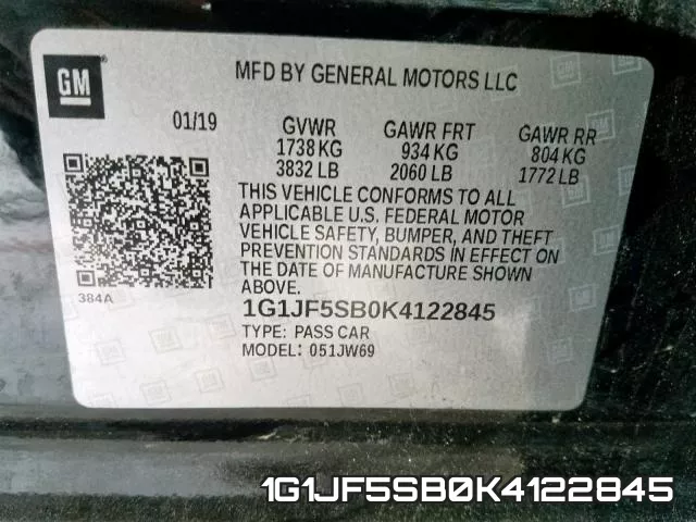 1G1JF5SB0K4122845 фото 2