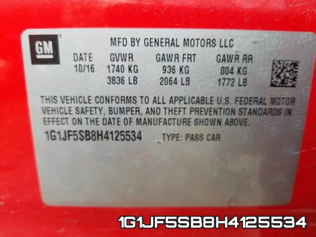 1G1JF5SB8H4125534 фото 2