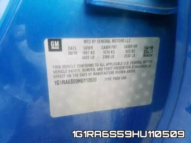 1G1RA6S59HU110509 фото 2