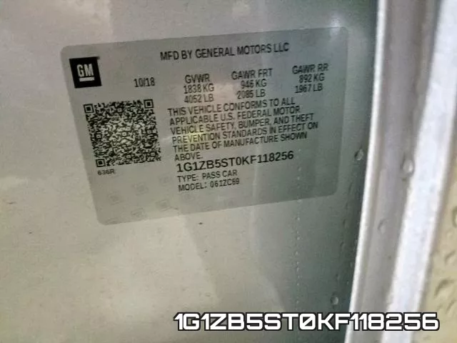 1G1ZB5ST0KF118256 фото 2