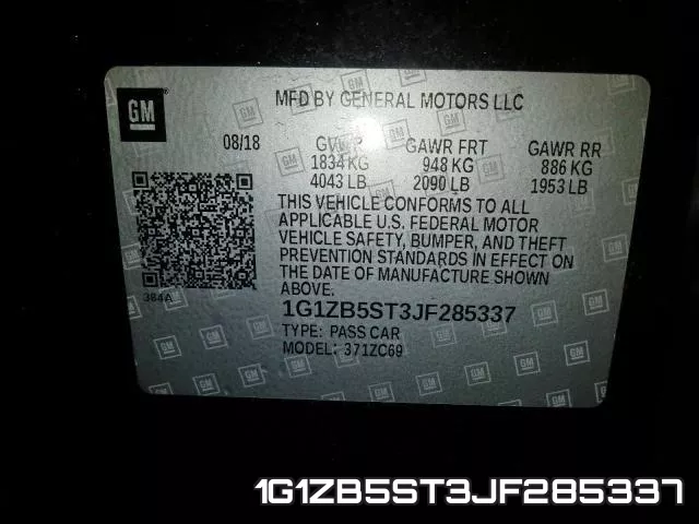 1G1ZB5ST3JF285337 фото 2