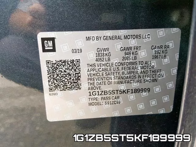 1G1ZB5ST5KF189999 фото 2