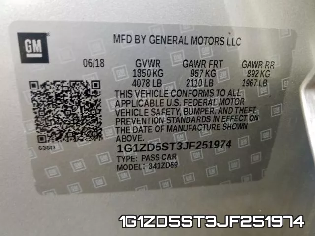 1G1ZD5ST3JF251974 фото 2