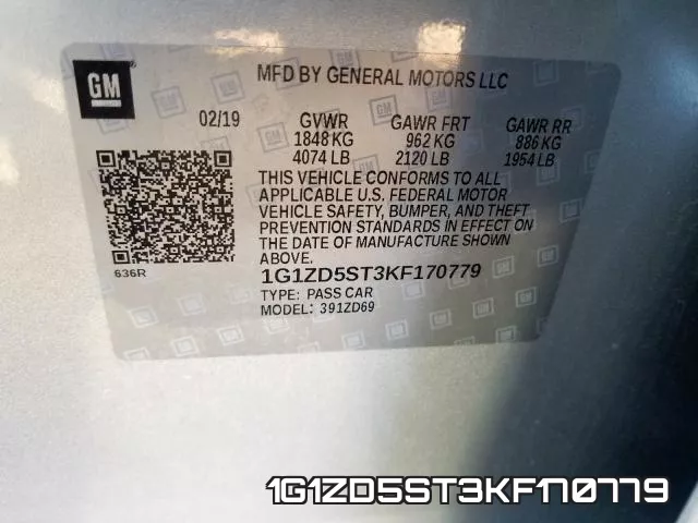 1G1ZD5ST3KF170779 фото 2