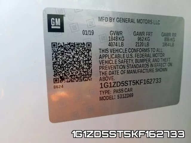 1G1ZD5ST5KF162733 фото 2