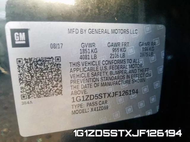 1G1ZD5STXJF126194 фото 2