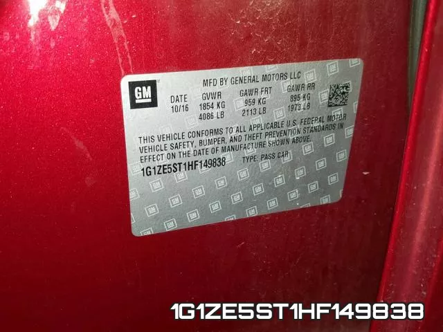 1G1ZE5ST1HF149838 фото 2