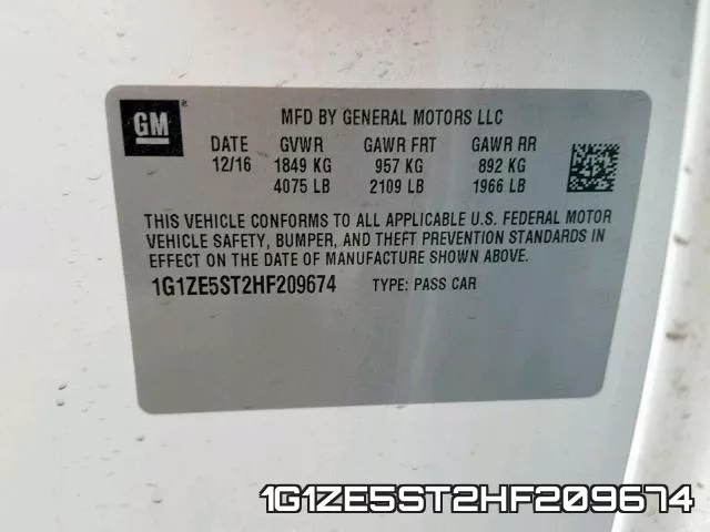 1G1ZE5ST2HF209674 фото 2