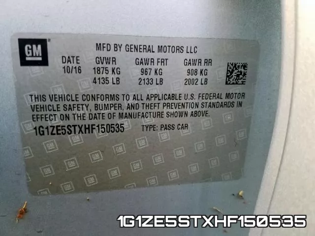1G1ZE5STXHF150535 фото 2