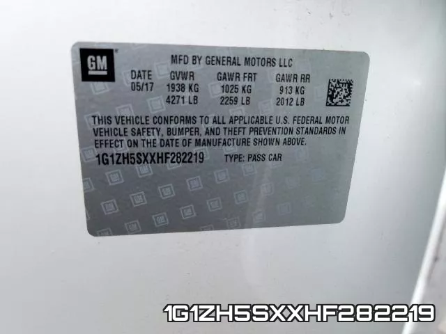 1G1ZH5SXXHF282219 фото 2