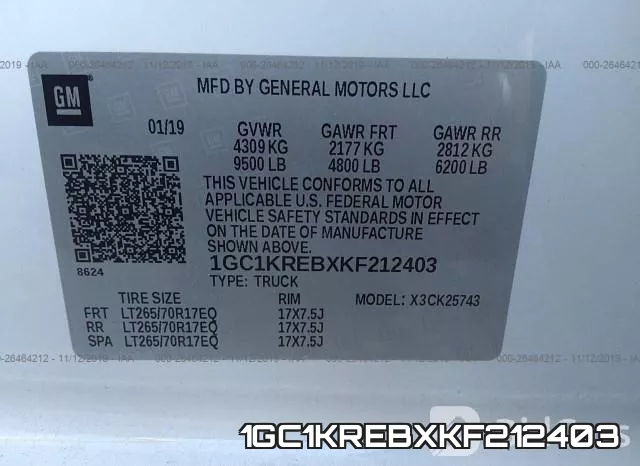 1GC1KREBXKF212403 фото 10