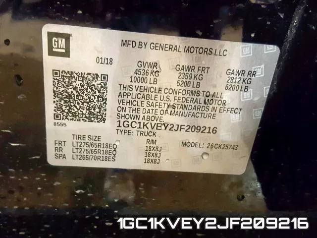 1GC1KVEY2JF209216 фото 2