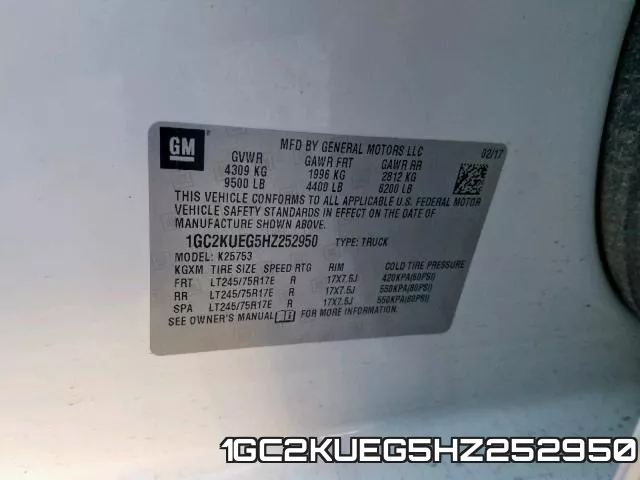 1GC2KUEG5HZ252950 фото 2