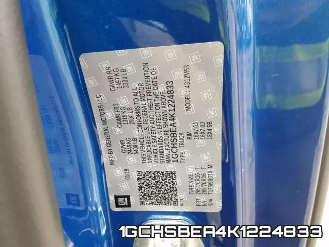 1GCHSBEA4K1224833 фото 2