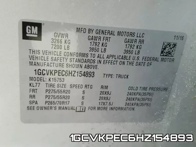 1GCVKPEC6HZ154893 фото 2