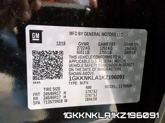 1GKKNKLA1KZ196091 фото 2
