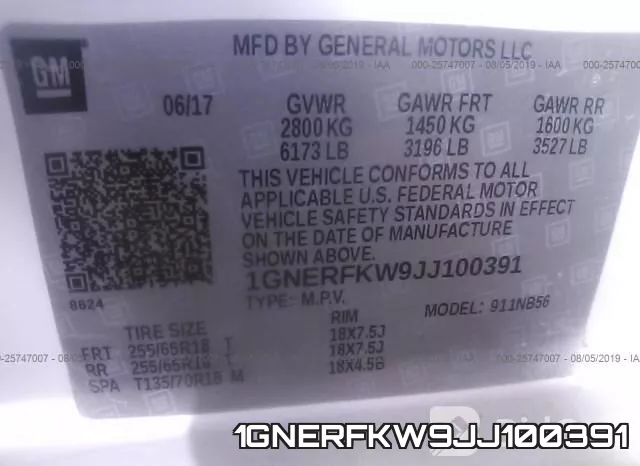 1GNERFKW9JJ100391 фото 10