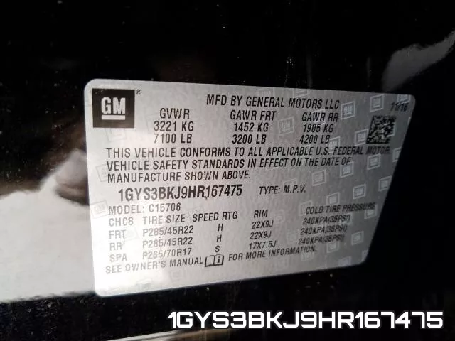 1GYS3BKJ9HR167475 фото 2