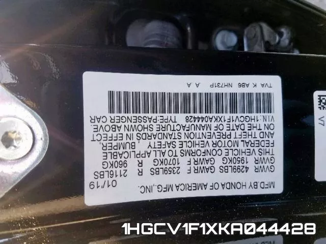 1HGCV1F1XKA044428 фото 2