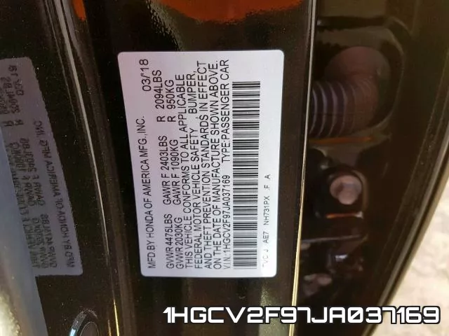 1HGCV2F97JA037169 фото 2