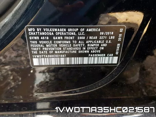 1VWDT7A35HC021587 фото 2