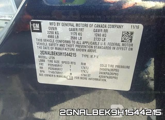 2GNALBEK9H1544215 фото 9