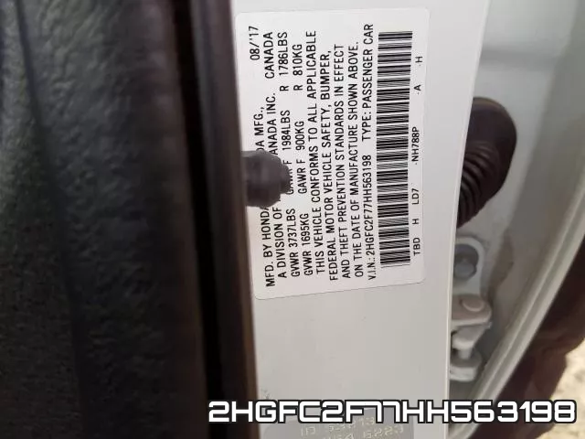 2HGFC2F77HH563198 фото 2