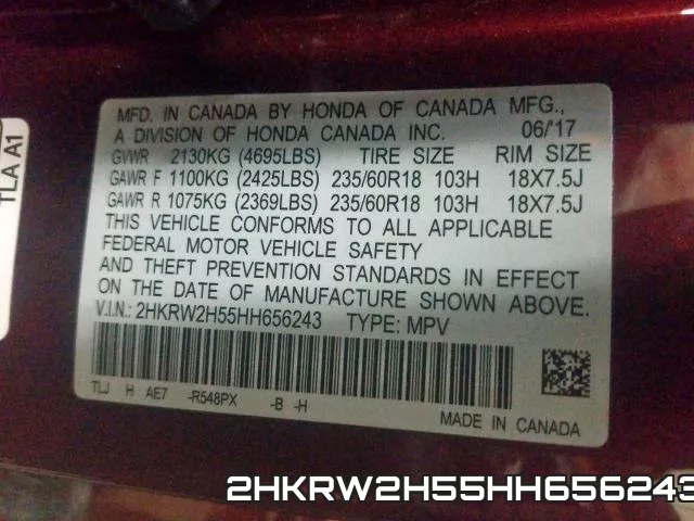 2HKRW2H55HH656243 фото 2