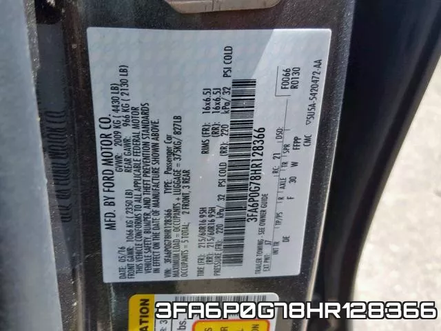 3FA6P0G78HR128366 фото 2