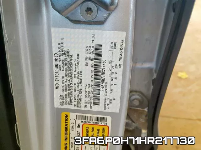3FA6P0H71HR217730 фото 2