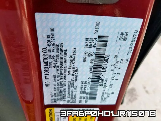 3FA6P0HD1JR115078 фото 2