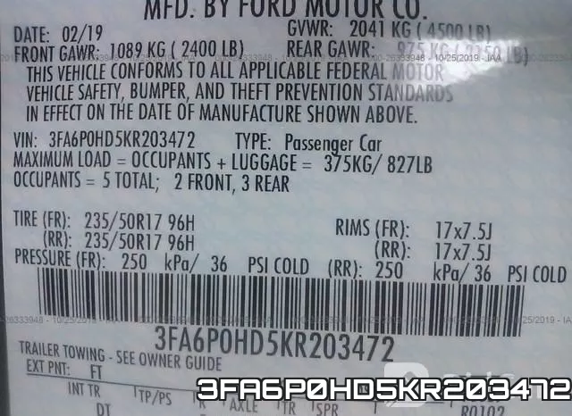 3FA6P0HD5KR203472 фото 10
