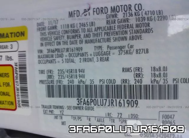 3FA6P0LU7JR161909 фото 10