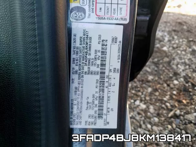 3FADP4BJ8KM138417 фото 2