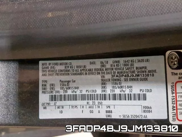 3FADP4BJ9JM133810 фото 2
