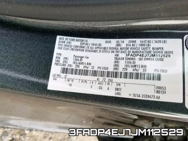 3FADP4EJ7JM112529 фото 2