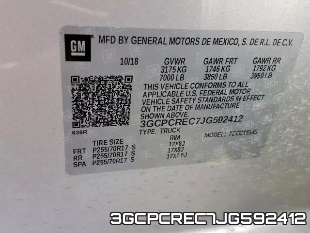 3GCPCREC7JG592412 фото 2