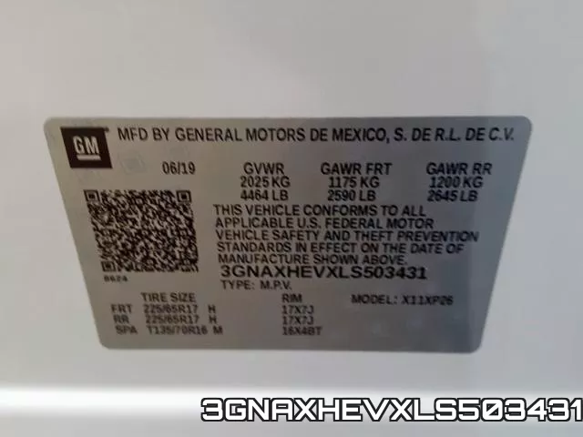 3GNAXHEVXLS503431 фото 2