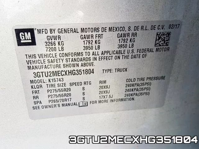3GTU2MECXHG351804 фото 2