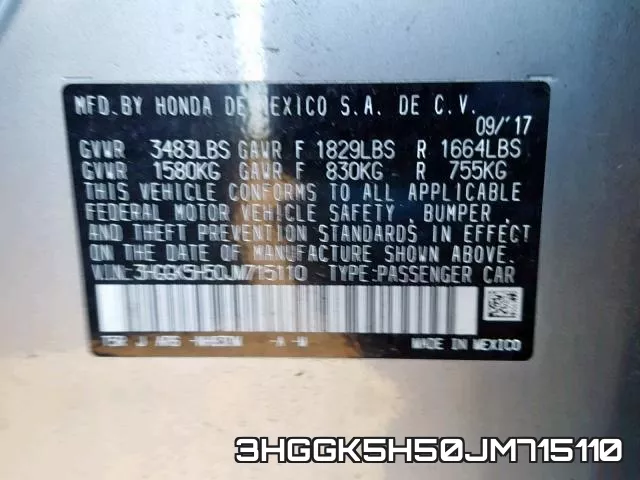 3HGGK5H50JM715110 фото 2