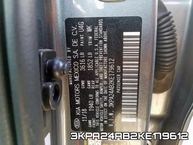 3KPA24AB2KE179612 фото 2