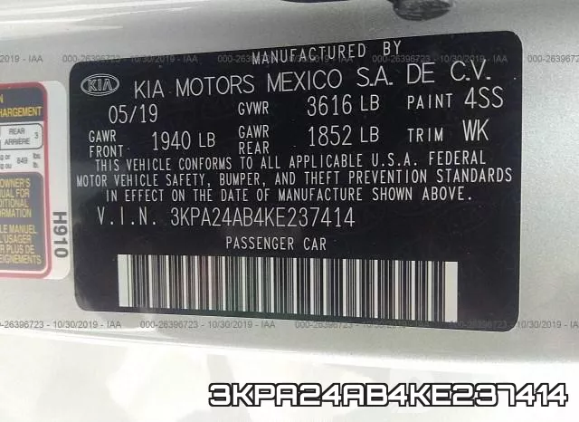 3KPA24AB4KE237414 фото 9