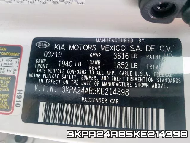 3KPA24AB5KE214398 фото 2