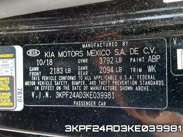 3KPF24AD3KE039981 фото 2