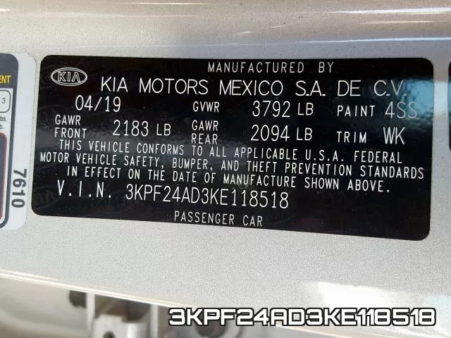 3KPF24AD3KE118518 фото 2