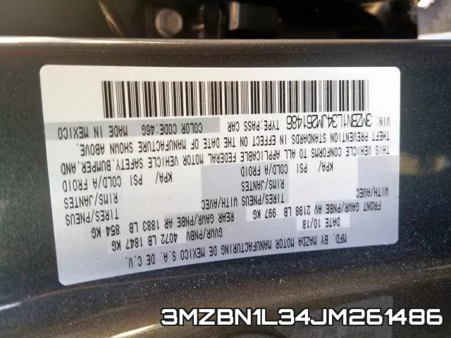 3MZBN1L34JM261486 фото 2