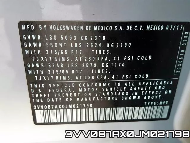 3VV0B7AX0JM021798 фото 2