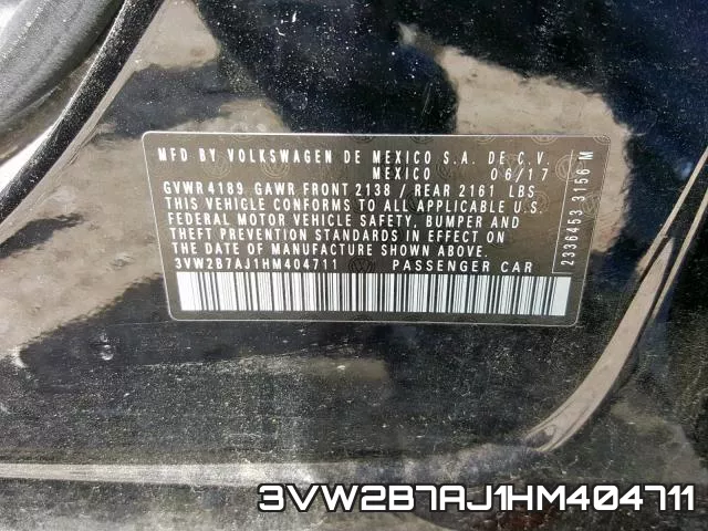 3VW2B7AJ1HM404711 фото 2